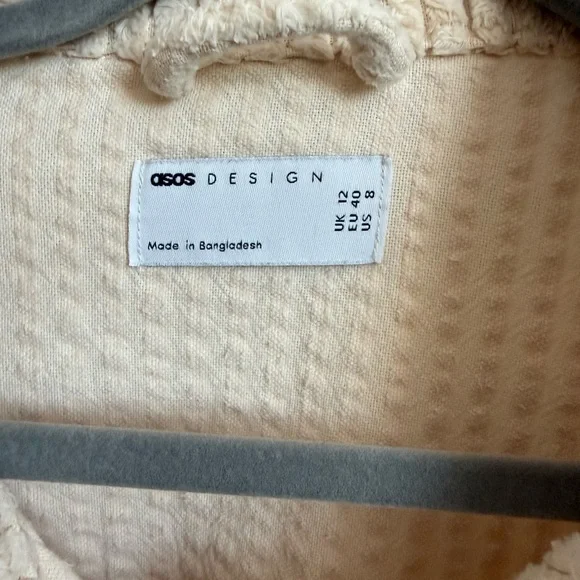 ASOS Cream Ribbed Jacket - Picture 2 of 2